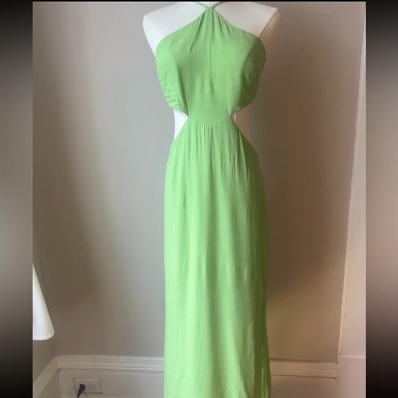 louna Elegant Green Halter Dress size small - Picture 3 of 5